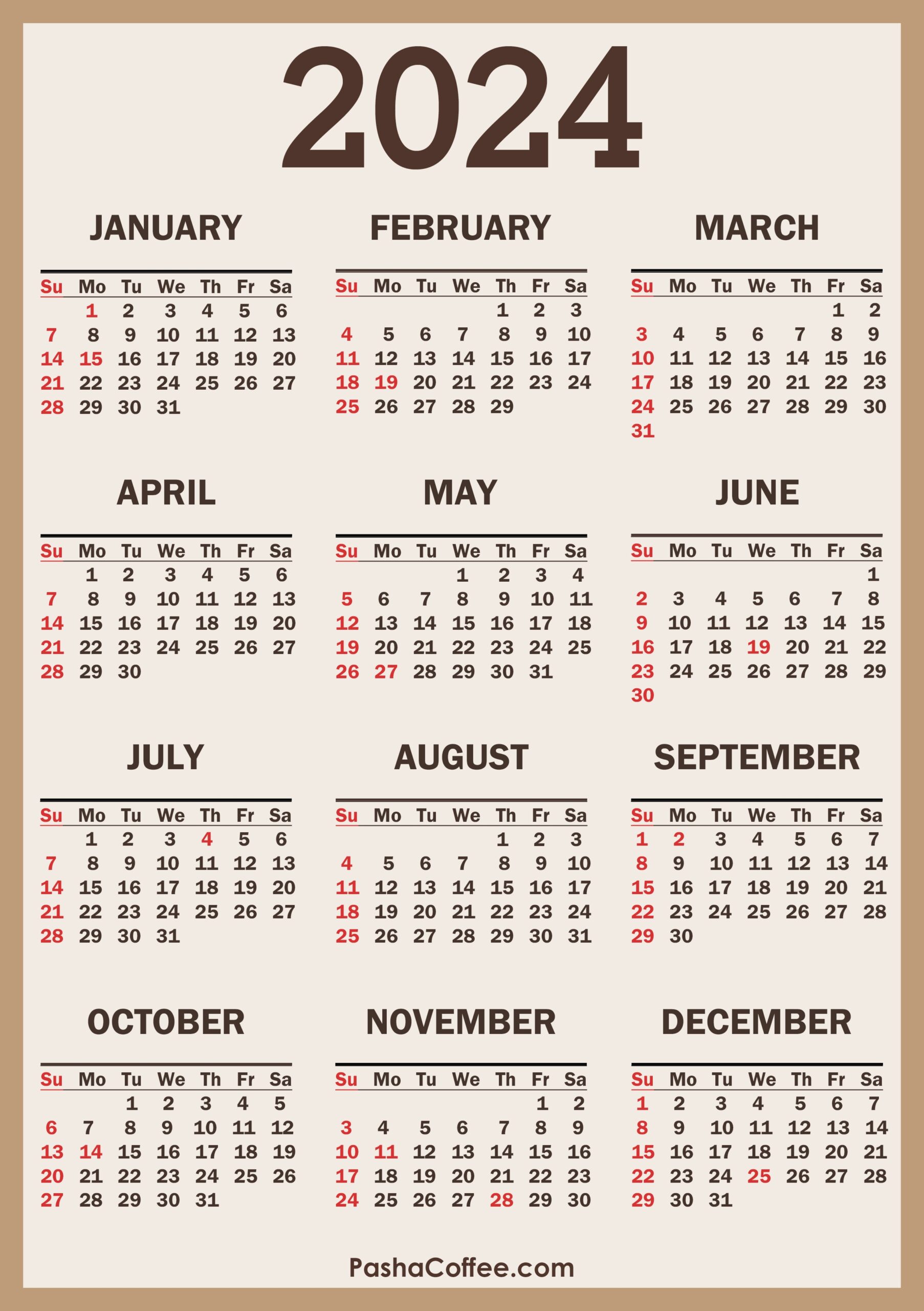 2025 Printable Calendar One Page Pdf Full Size Ryan Paiva