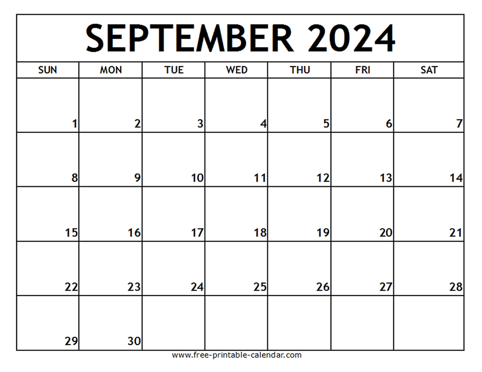 Printable Calendar For September 2026