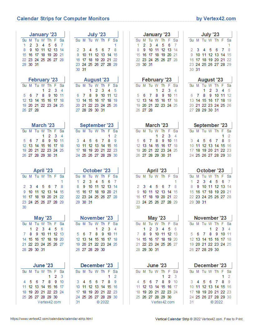 2025 Strip Calendar Printable Printable Calendars