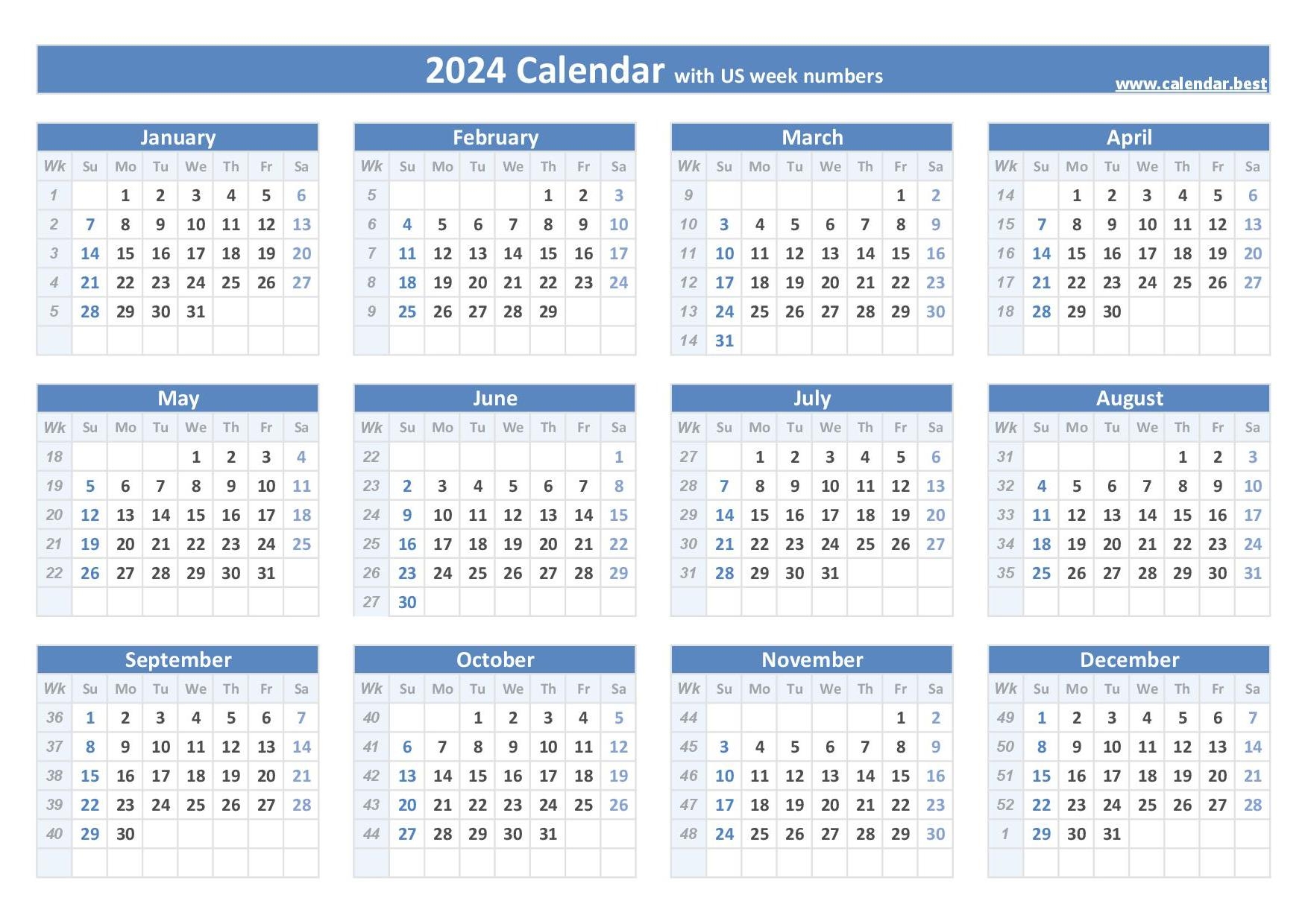 2026 Printable Calendar By Week