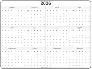 2026 Monthly Free Printable Calendar - Printable Free Templates