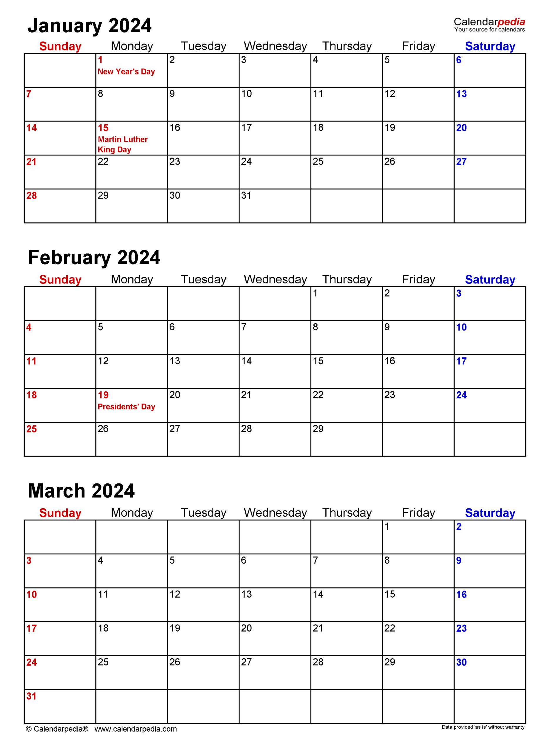 1St Quarter 2026 Calendar Printable