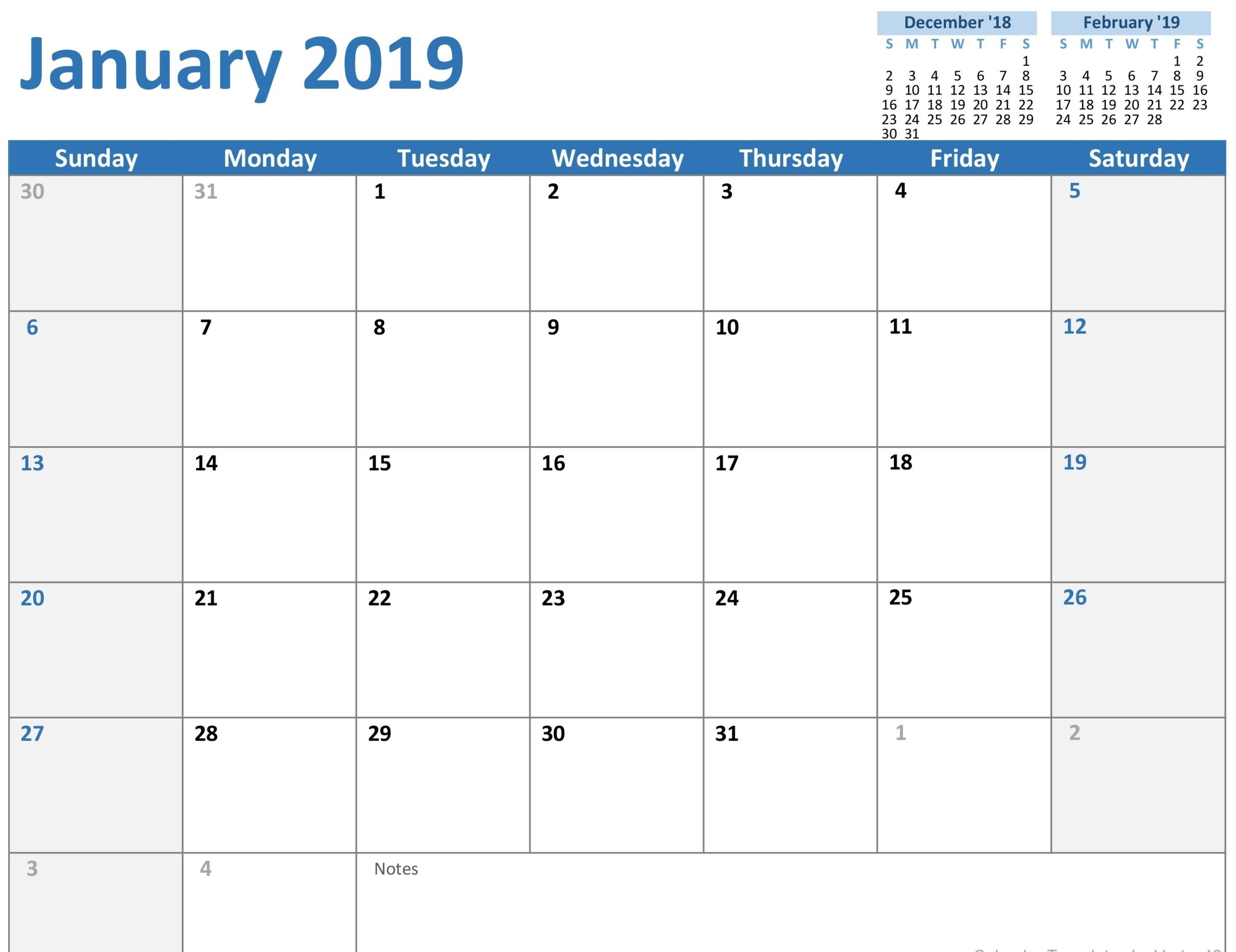 2026 11X17 Printable Calendar