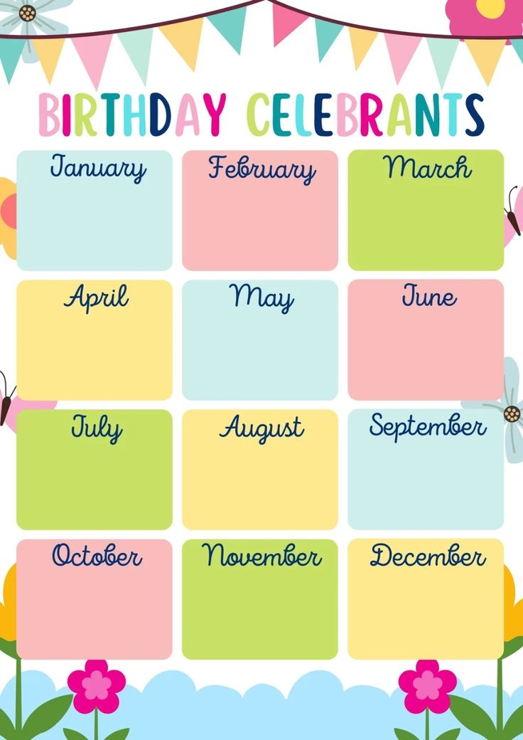 2026 Birthday Calendar Printable