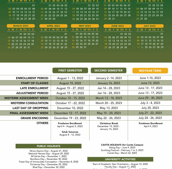 Academic Calendars Far Eastern University