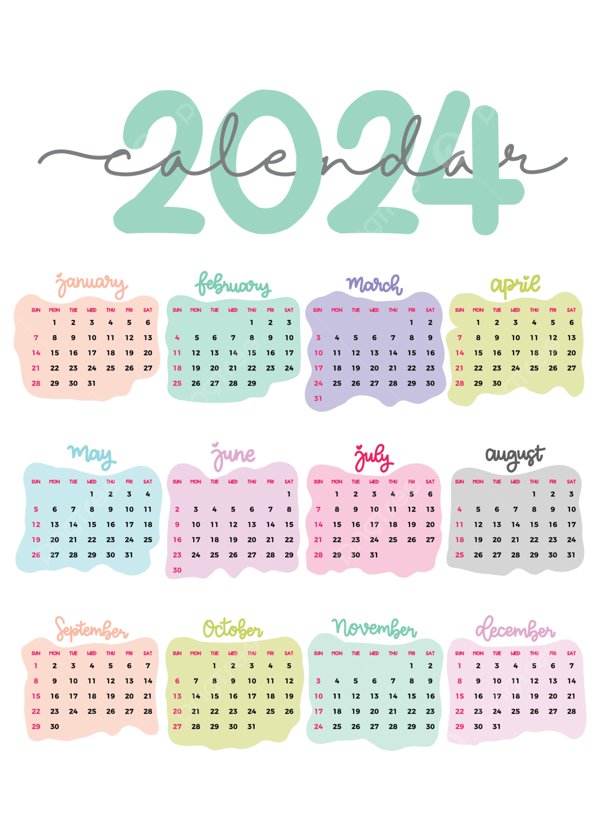 Aesthetic 2024 Calendar Handwriting 2024 Calendar 49 OFF