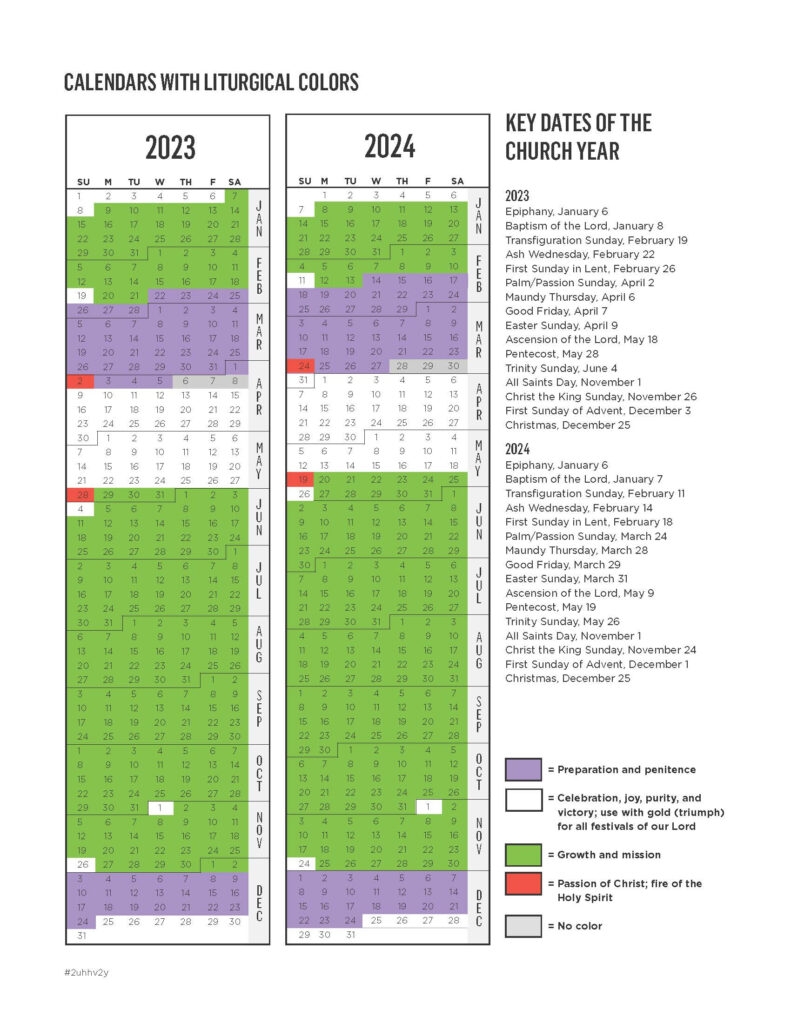 Amec 2024 Liturgical Color Calendar Ardis Britney