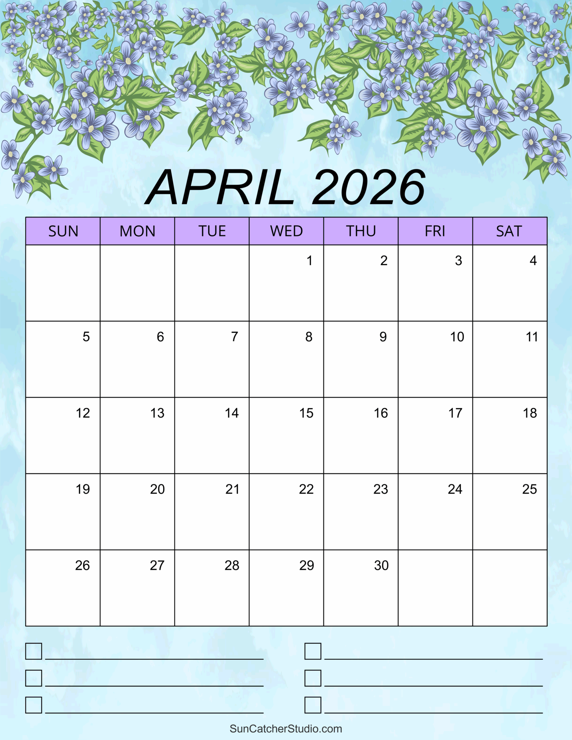 2026 Monthly Calendar Printable Excel