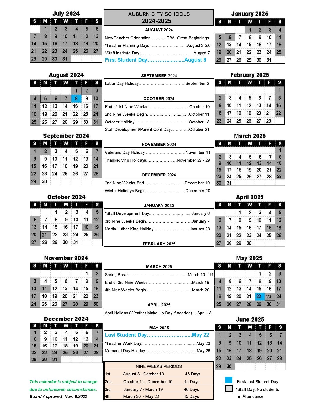 Auburn City Schools Calendar 2025 Sherman K Dennis