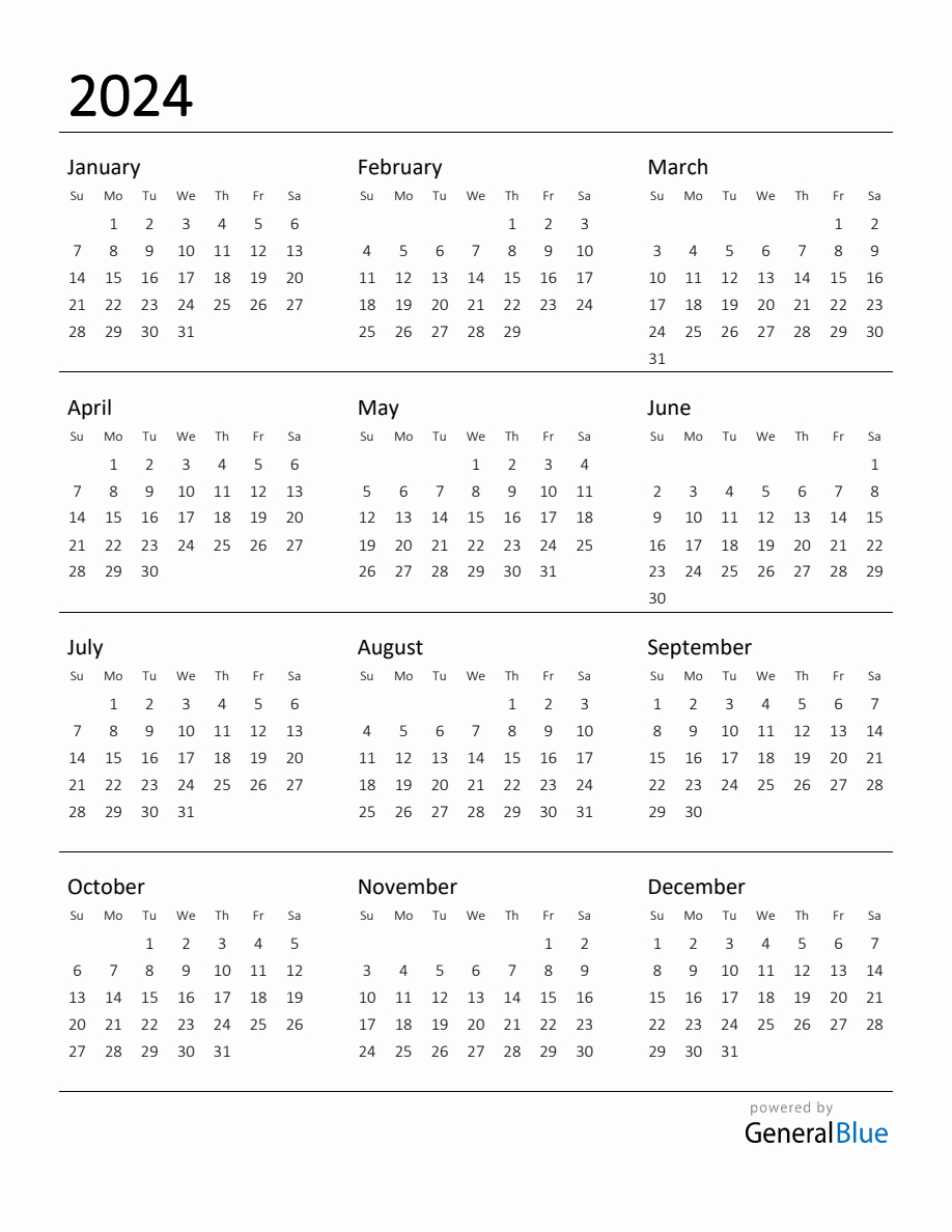 Calendar 2024 General Blue Cilka Delilah