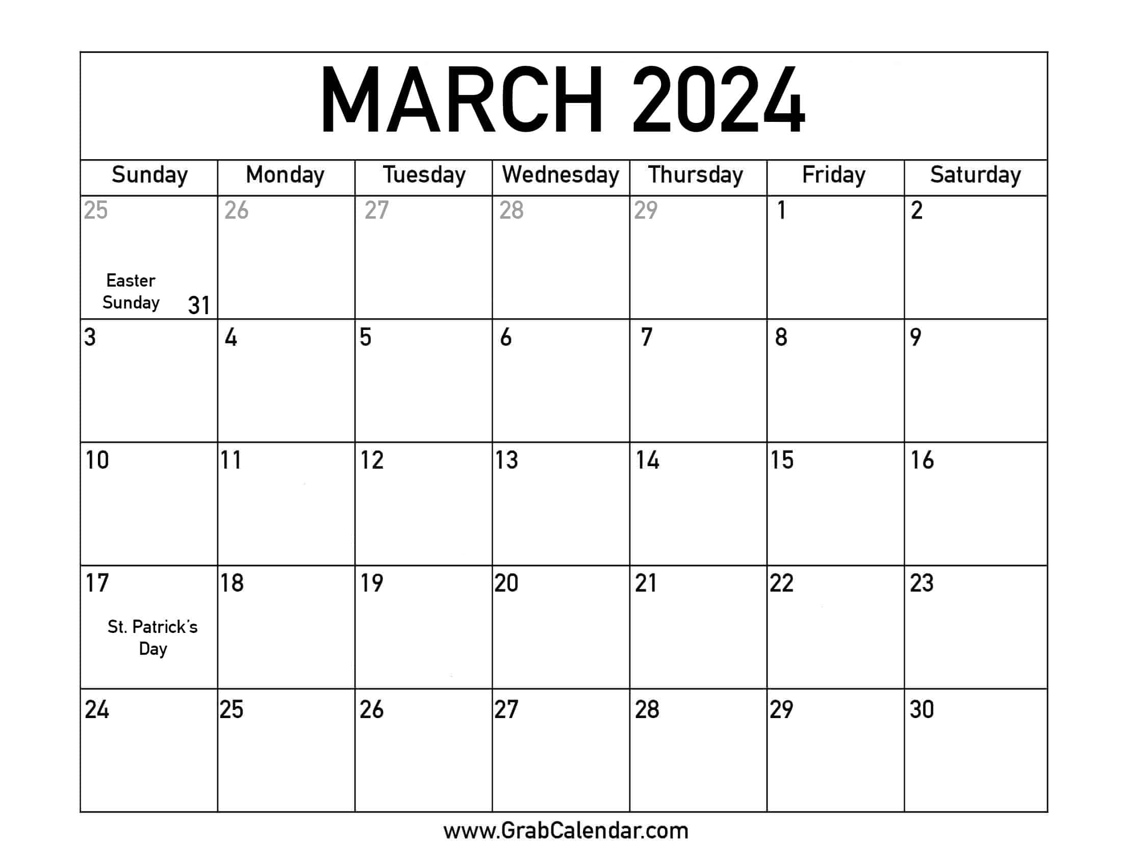 Calendar 2024 March Holidays Berte Celisse