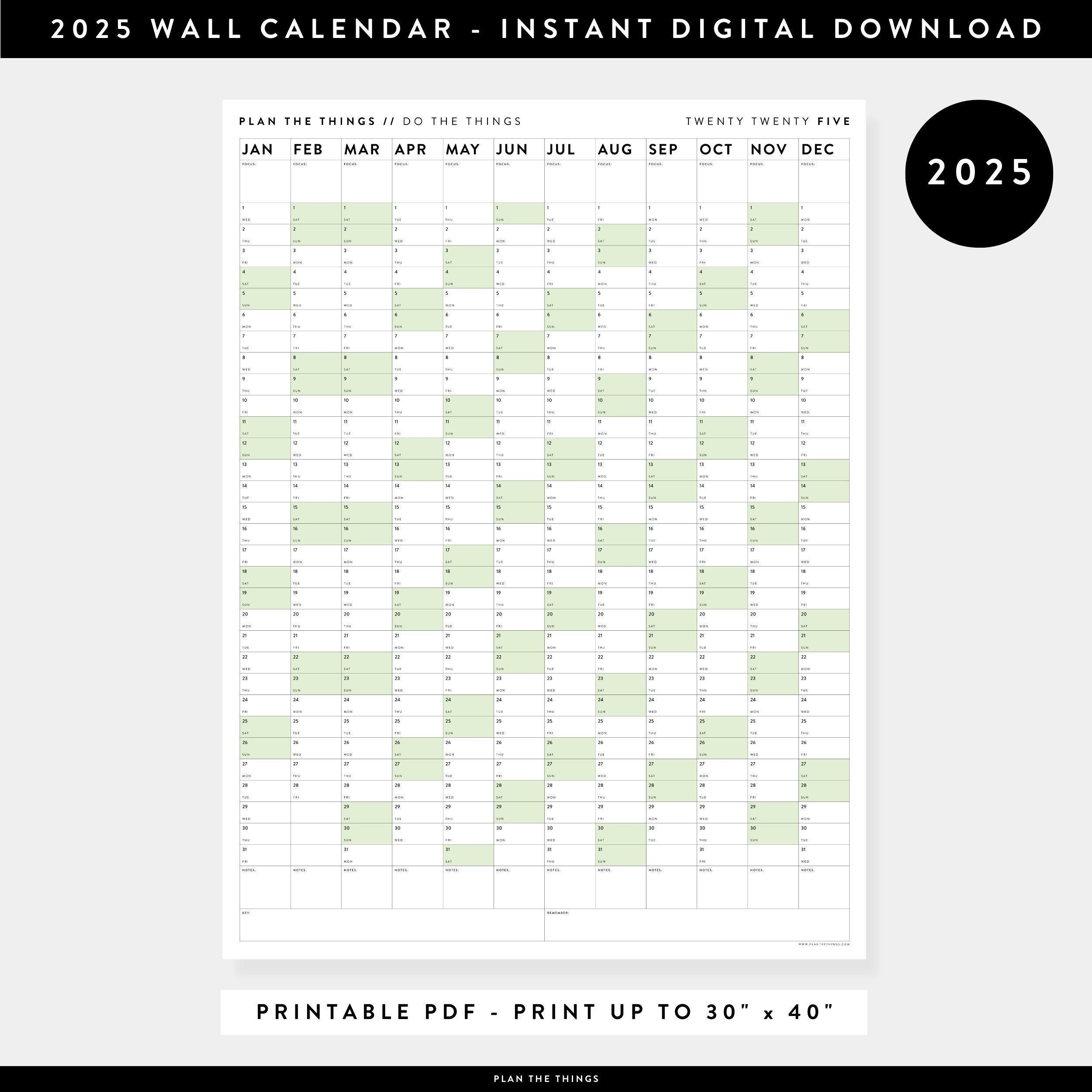 Calendar 2025 Wall Planner Yolanda W Marine