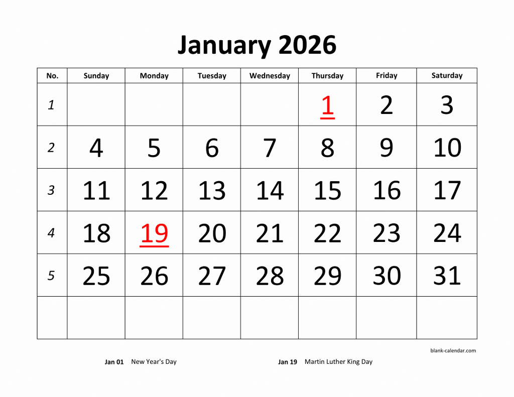 Printable Photo Calendar 2026