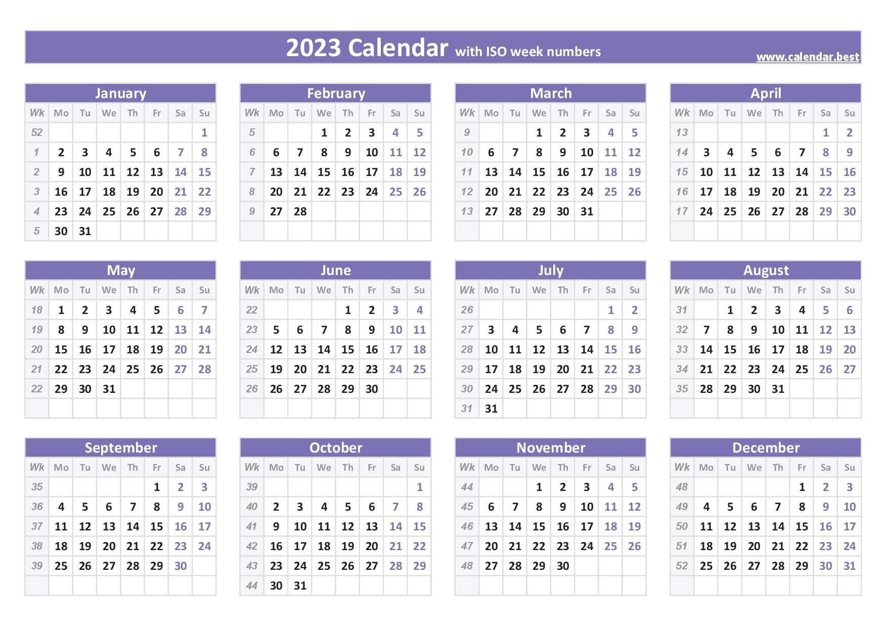Calendar By Week Lotte Marianne