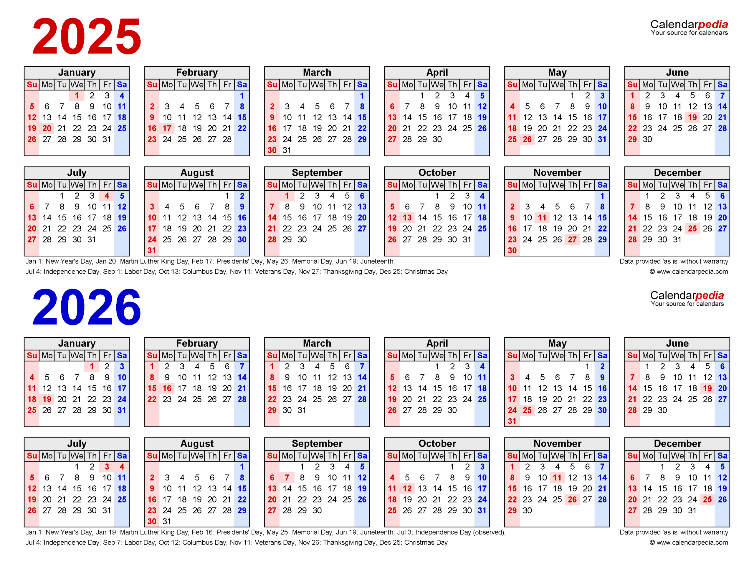 Calendar For 2025 And 2026 Helga Ofilia