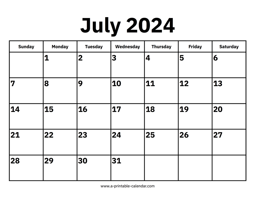 Calendar July 2024 Barrie Yettie
