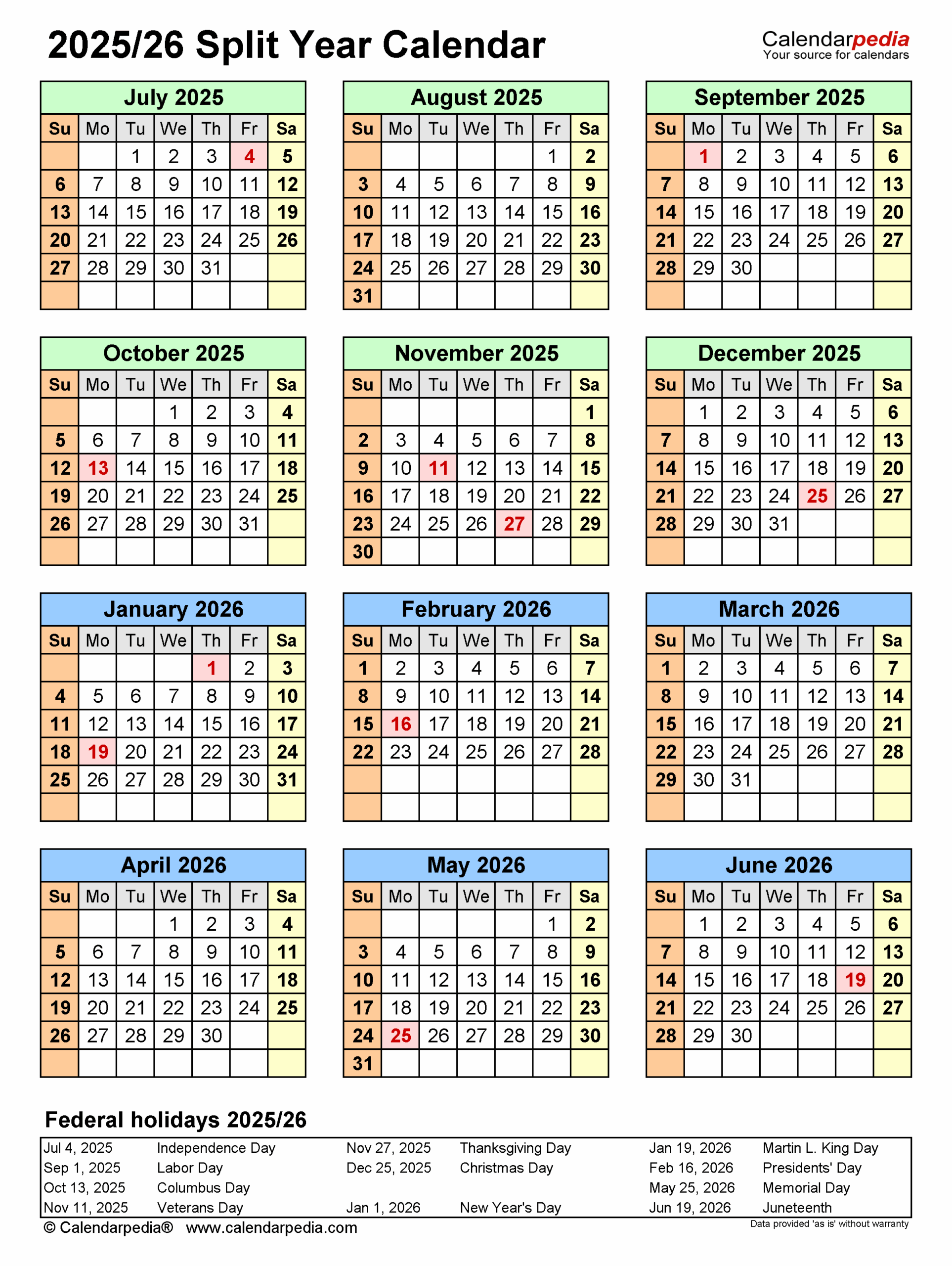 Calendar July 2025 To June 2026 Foremost Notable Preeminent Calendar