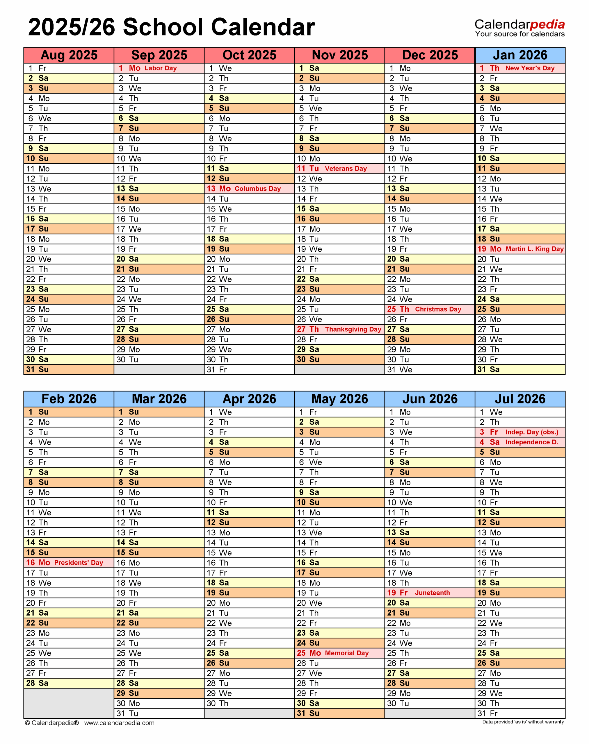Calendar Templates For 2025 2026 School Year Nana Vansmit