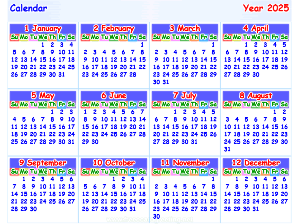 Calendar2025 Form Horizontal And Vertical