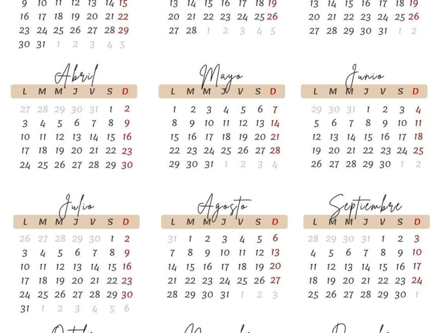 Calendario 2023 Anual Minimalista Marron Templates By Canva Bullet