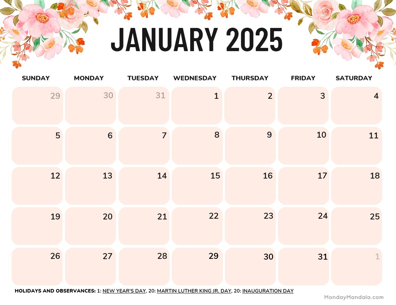 Calendars 2025 Printable Monthly Robert Lee