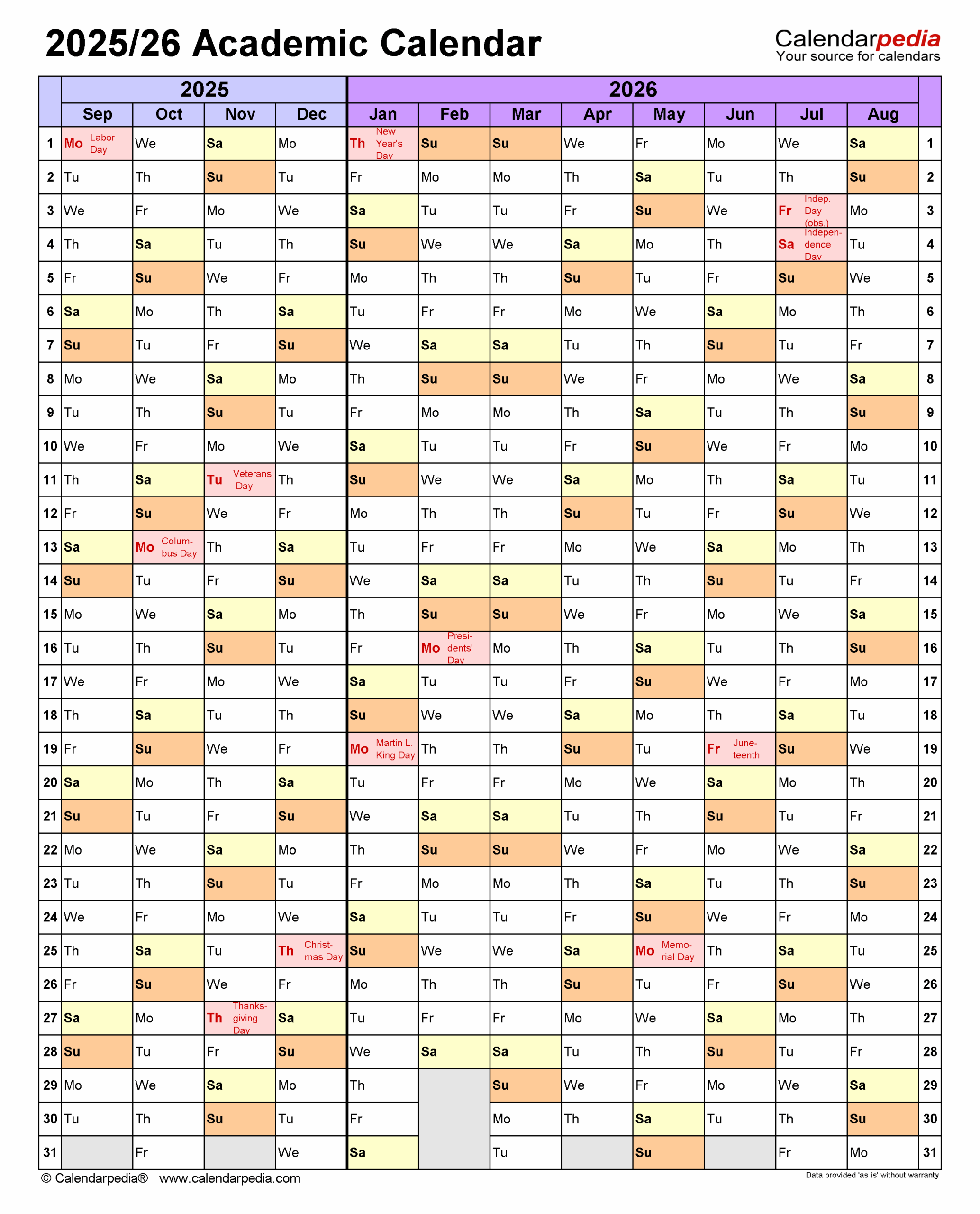 Printable Schedule Calendar 2026