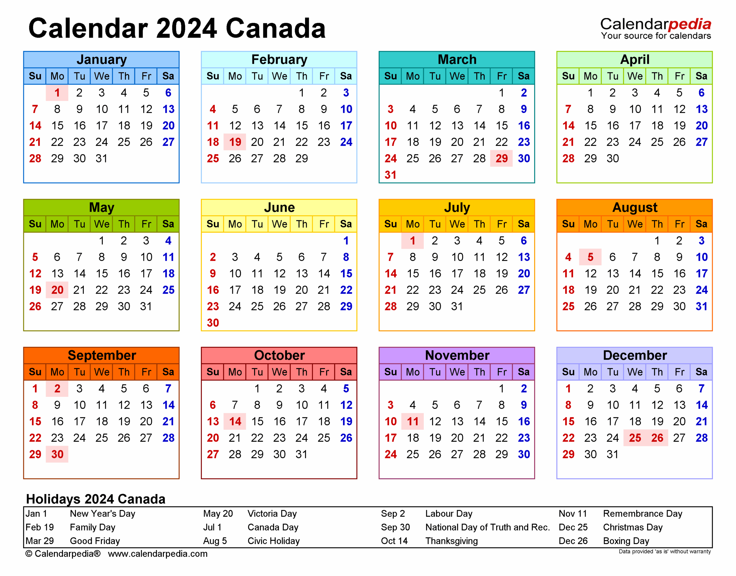 Canada Public Holidays 2025 Planner Ashley M Bonner