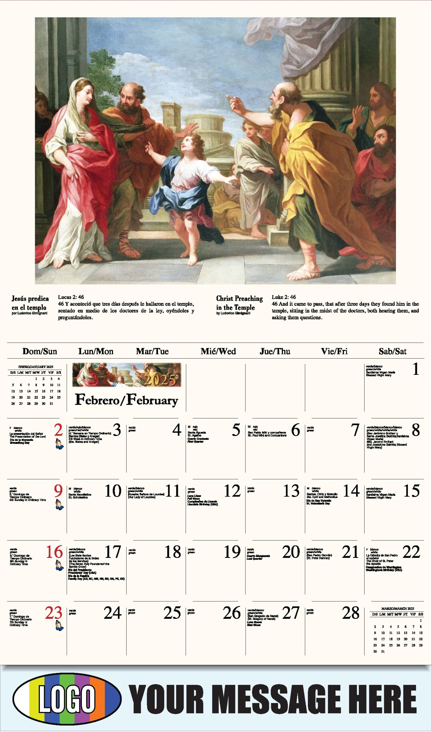 Printable Catholic Calendar 2026
