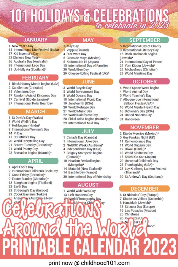 Celebration Calendar 2025 Dahlia Rose