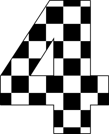 Checkered Number 4 Racing Free Svg File SVG Heart