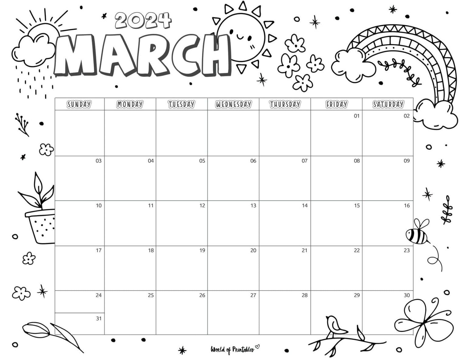 Coloring Calendar October 2025 Rami Alexander