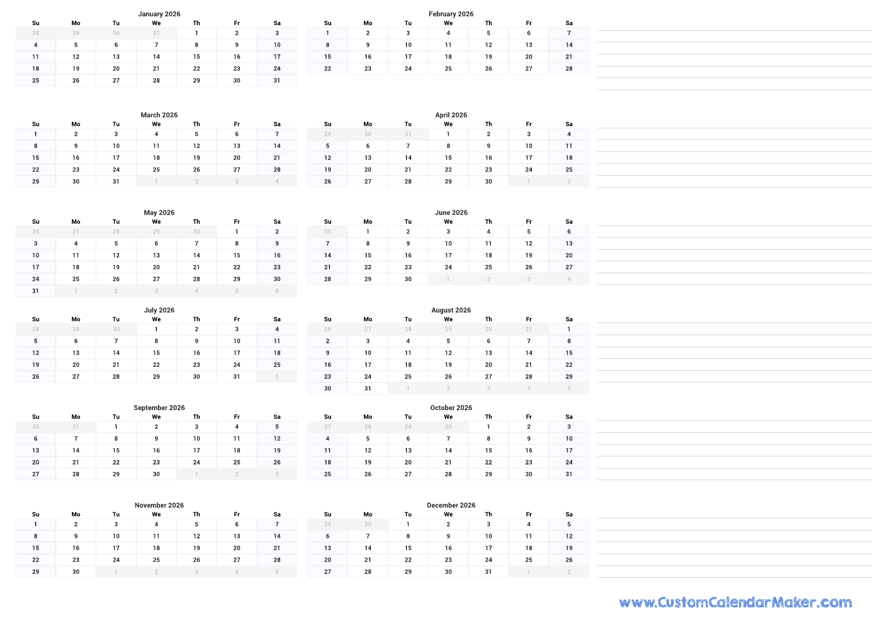 Crafting A Custom Calendar For 2026 A Comprehensive Guide Thersa J