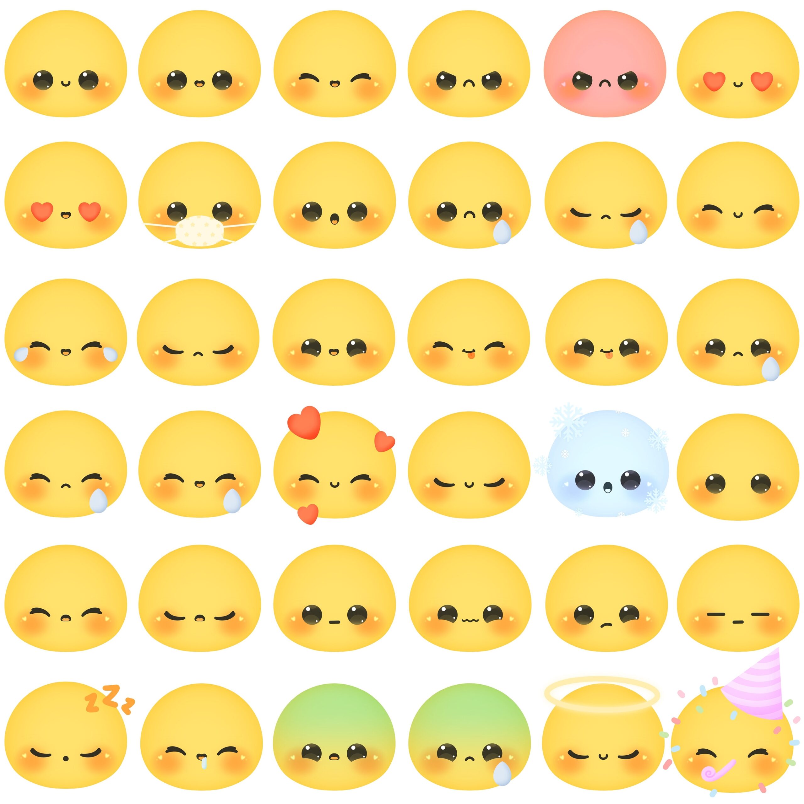 Cute Kawaii Printable Emojis Clipart Commercial Use PNG Etsy Australia