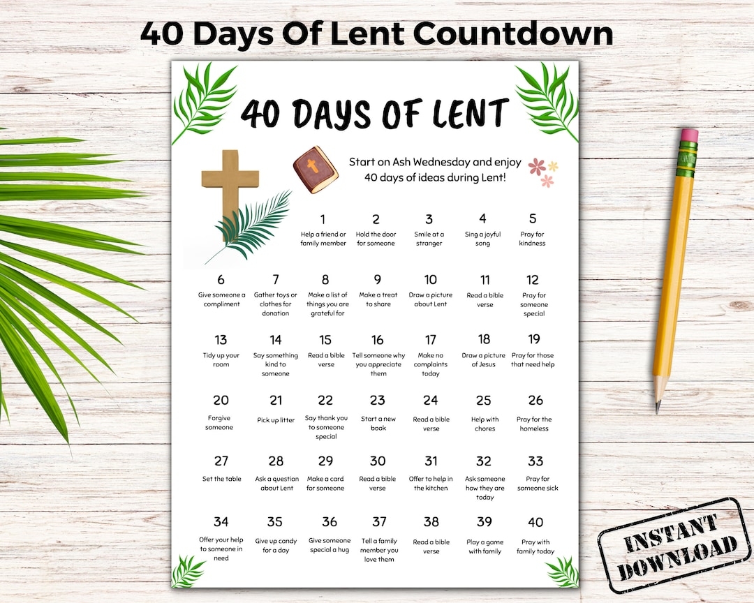 2026 Lent Calendar Printable
