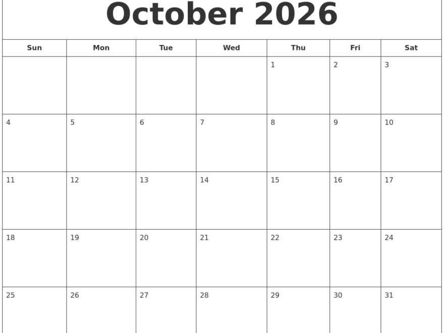 December 2026 Calendar Template