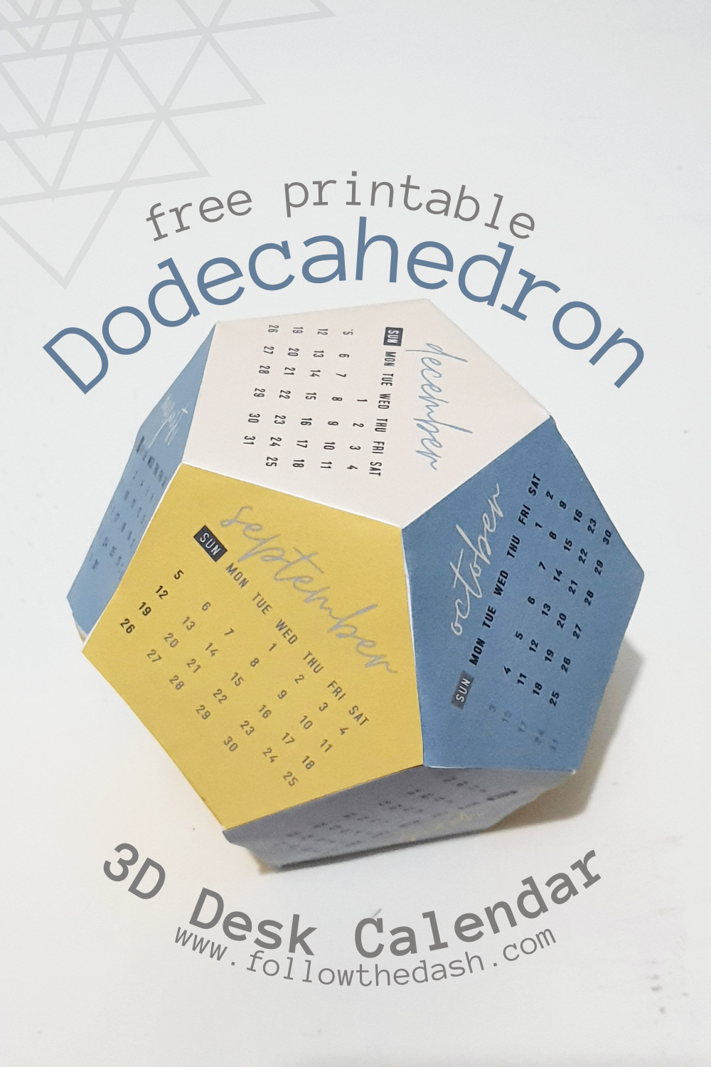 Dodecahedron 3D Desk Calendar