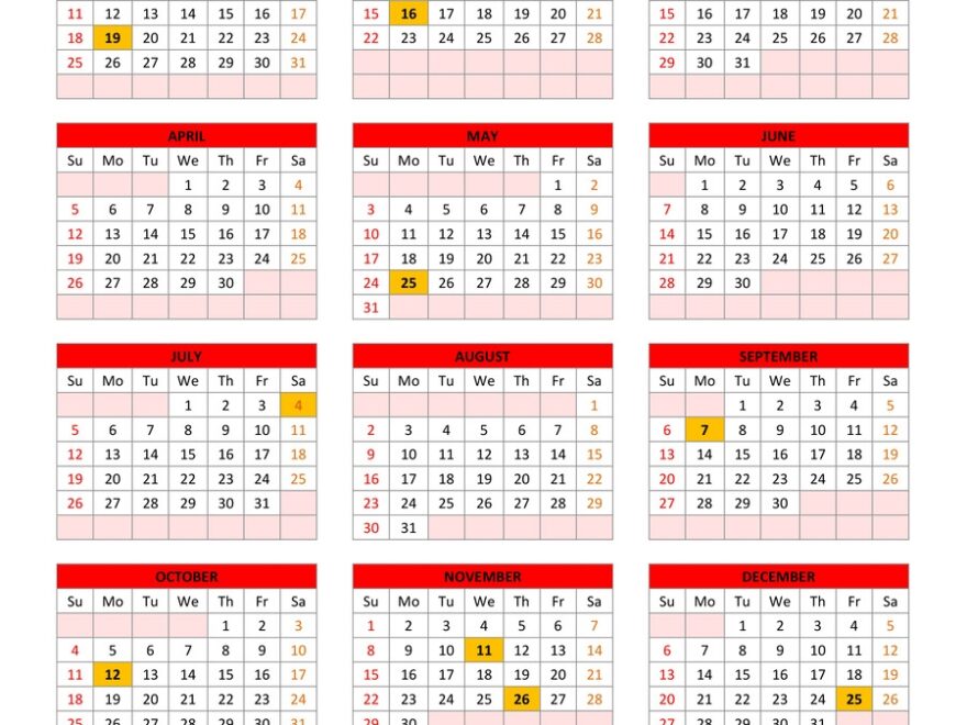 Editable 2026 Calendar With With Holidays