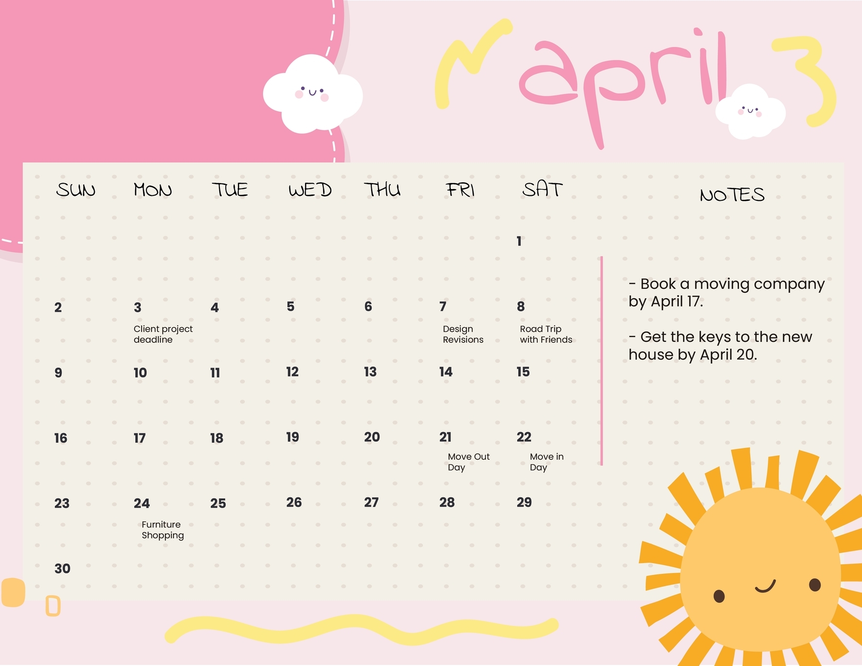 Editable April Calendar Templates In Word To Download