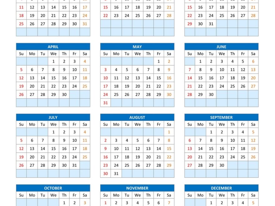 Editable Calendar Template 2026
