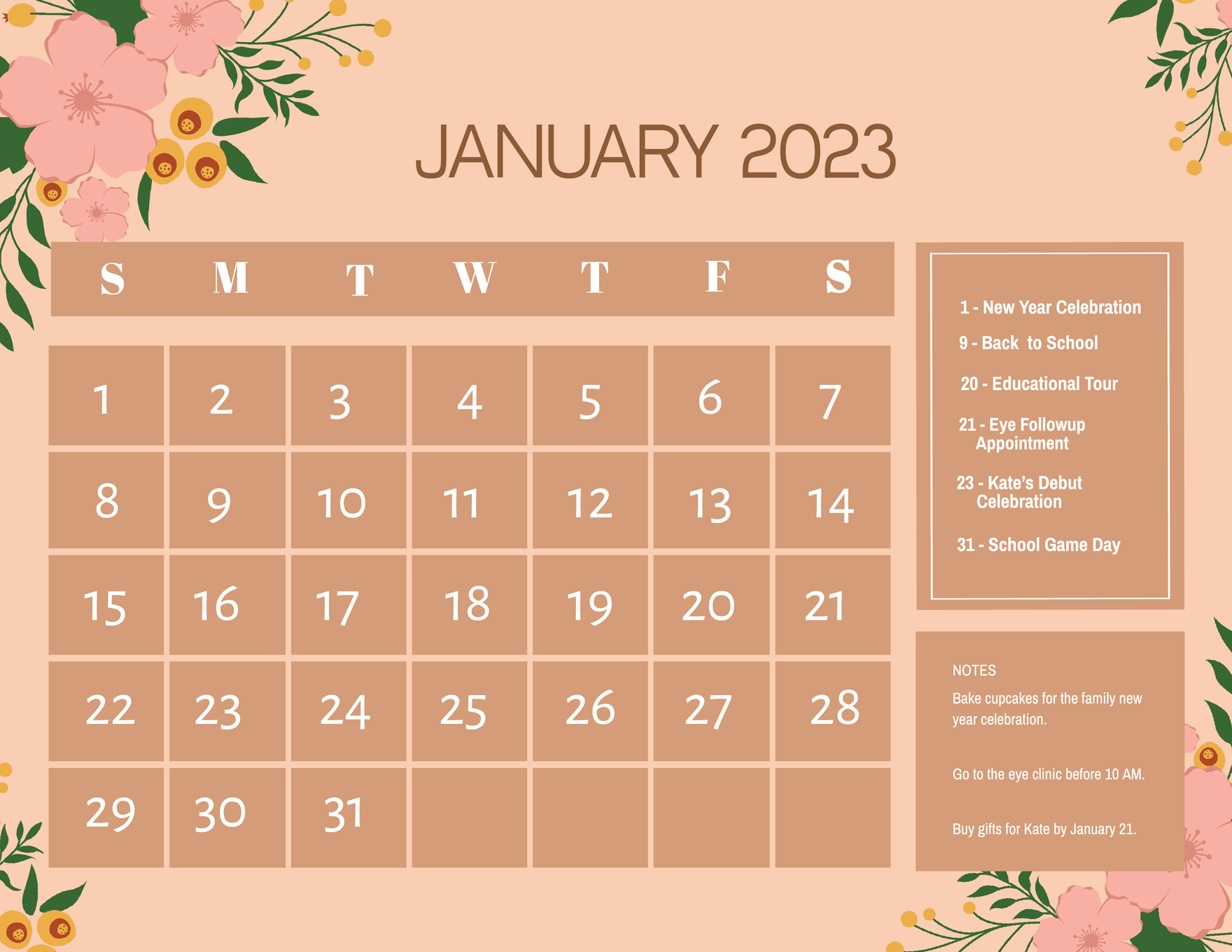 Editable Colorful Calendar Templates In Adobe Illustrator To Download