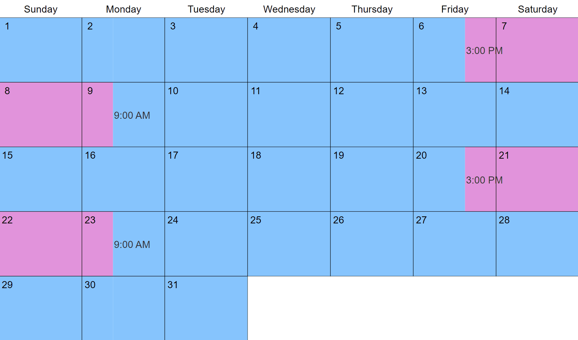 Every Other Weekend Custody Calendar 2025 Charlie C Booker