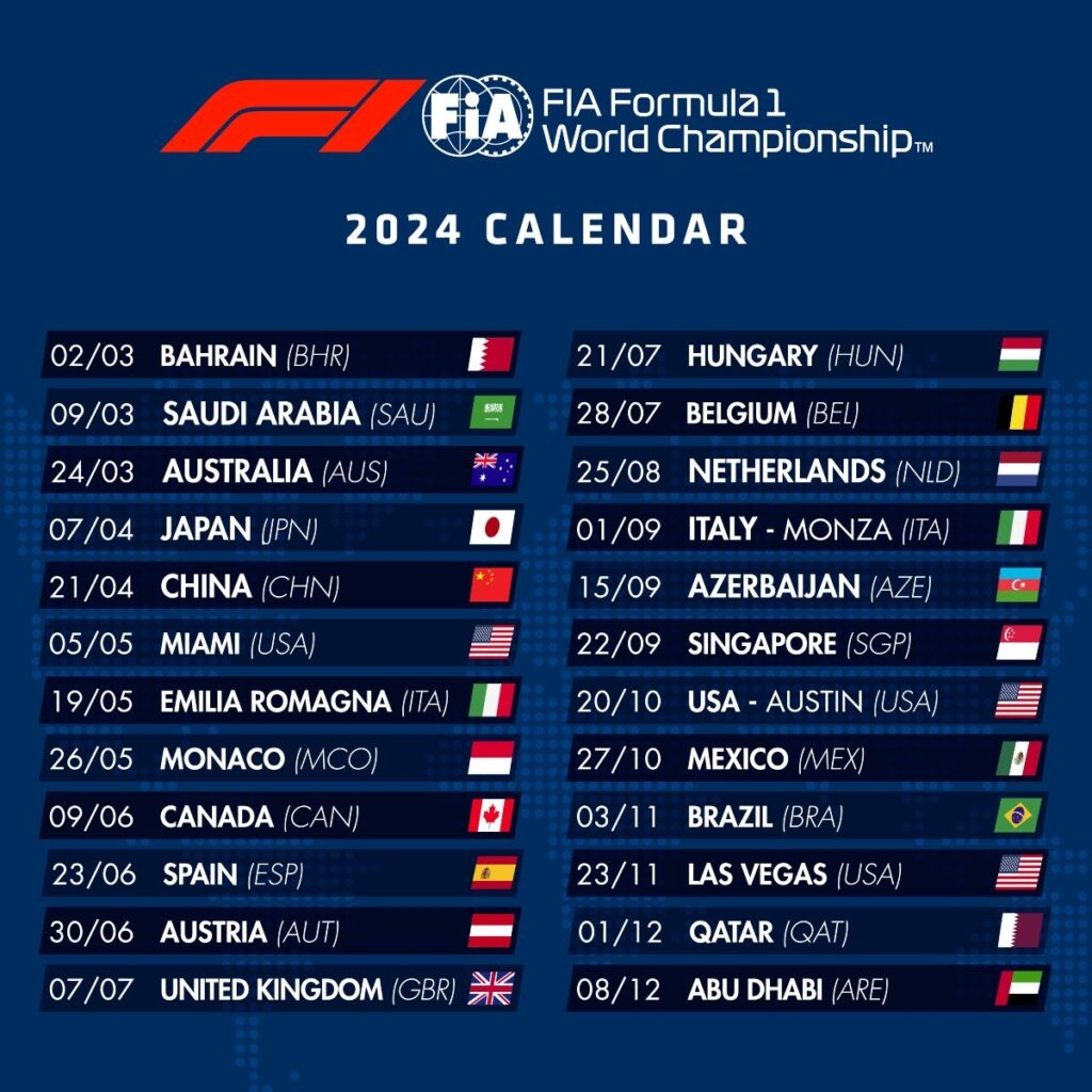 F1 Calendar 2025 Sky John Smith