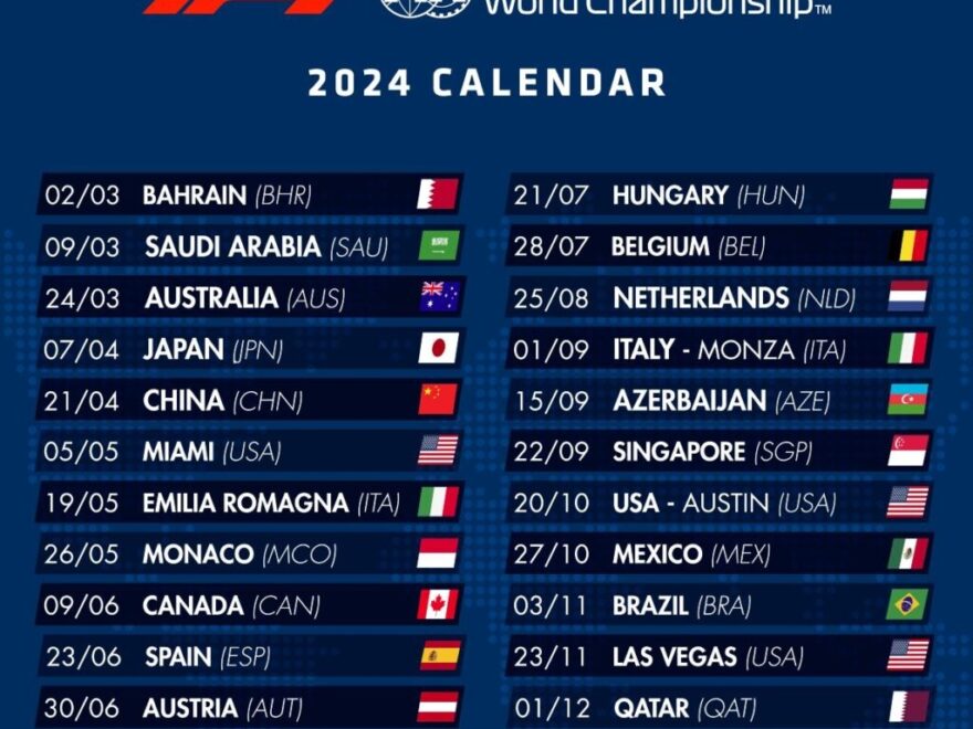 F1 Calendar 2025 Sky John Smith
