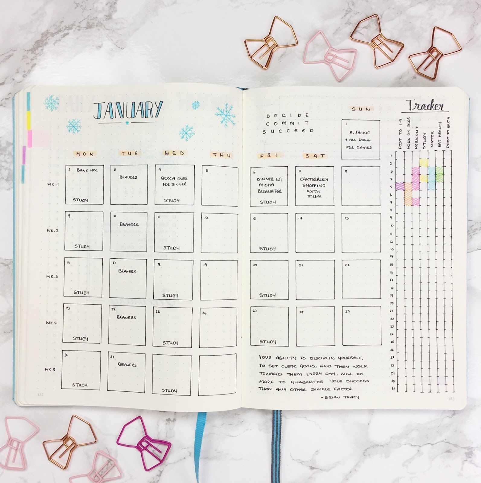 Fabulous Calendar Spread Bullet Journal Asana
