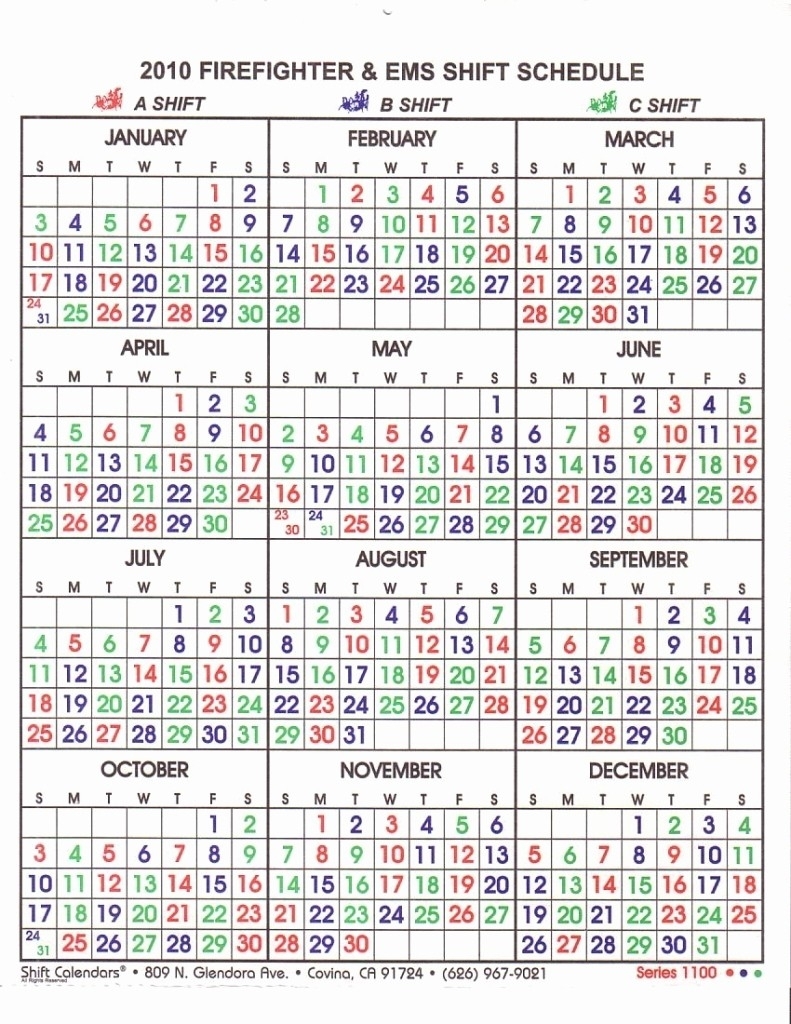48 96 Shift Calendar 2026 Printable