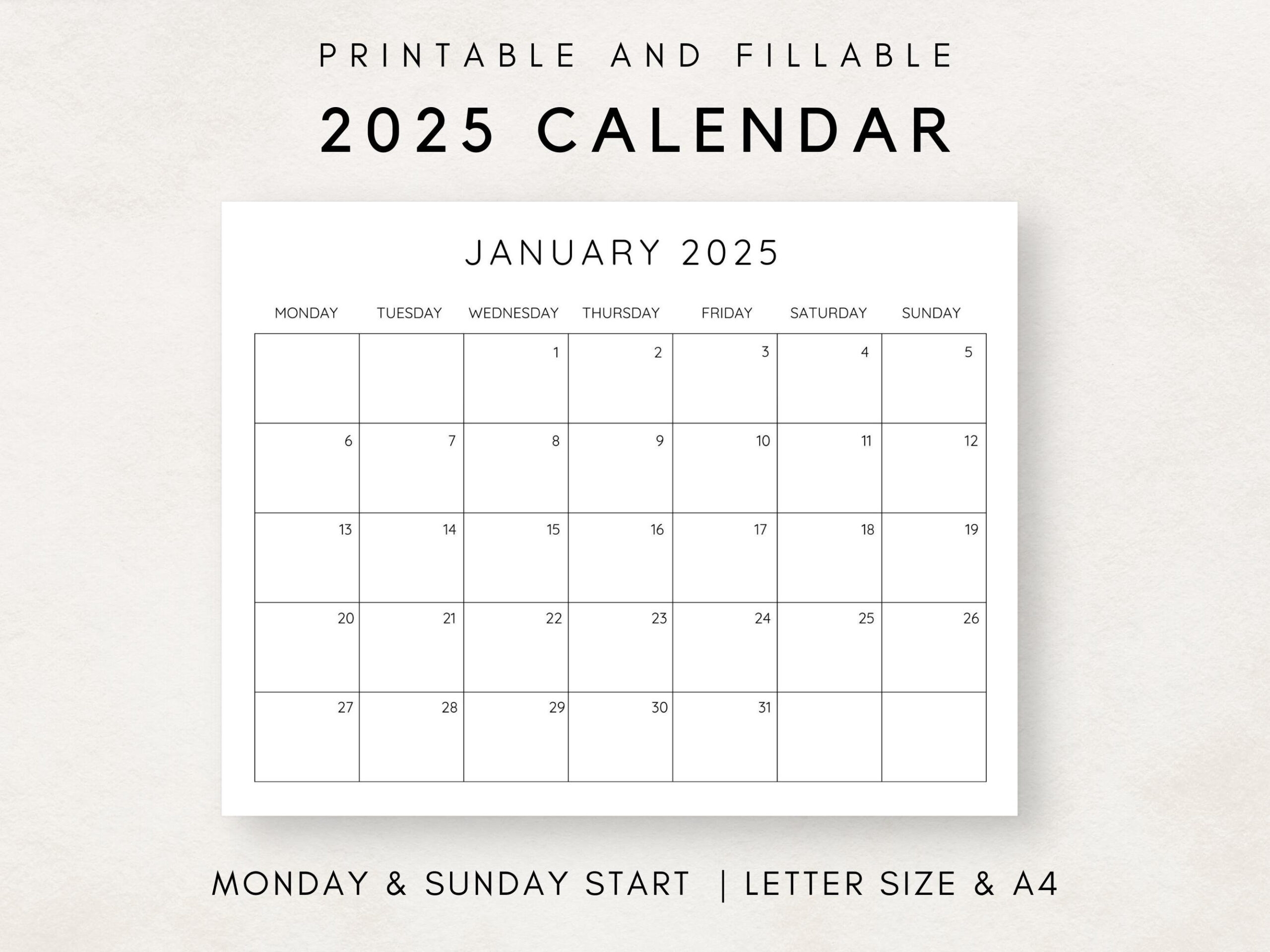 Printable And Fillable Calendar 2026