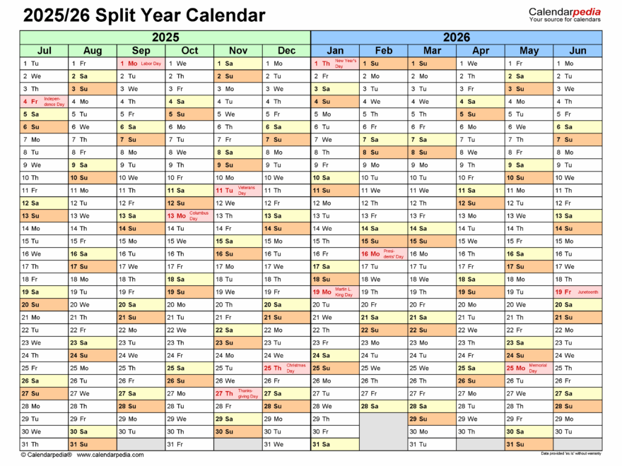 Financial Year Calendar 2025 2026 Australia Nadia Kylie