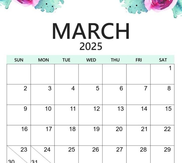 Floral 2025 Calendar Printable PDF A Beautiful Design En 2024