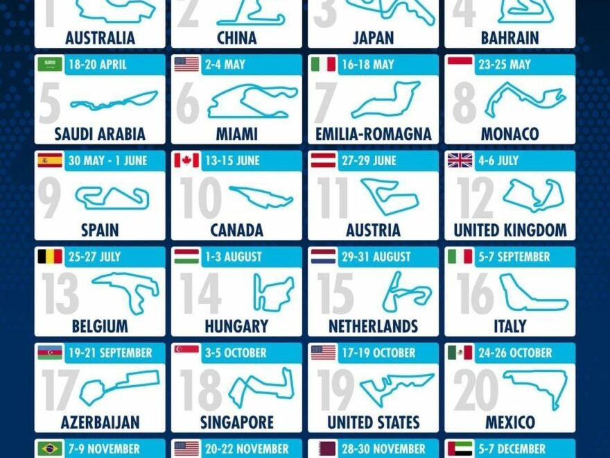 Formula 1 Calendar 2025 Printable Timothy Smart