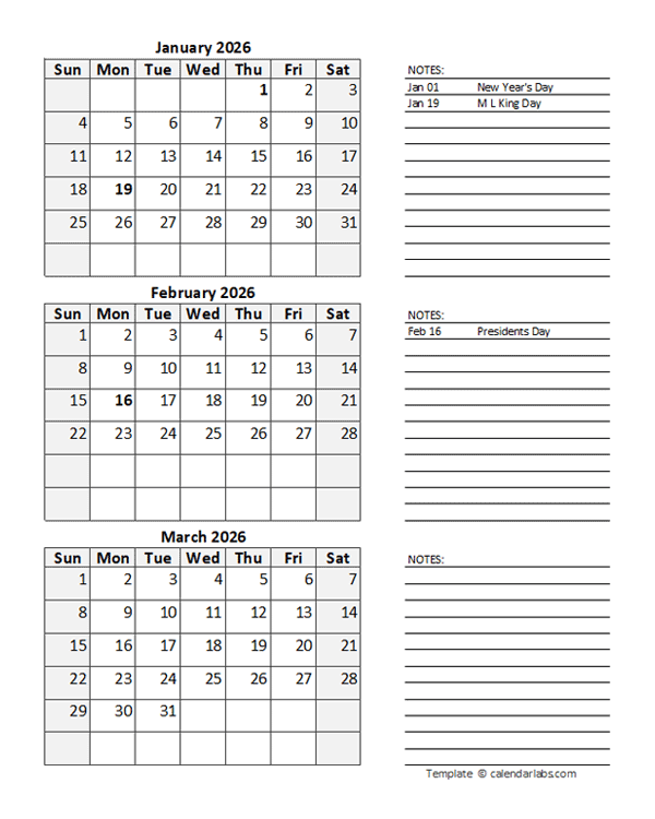 Free 2026 Quarterly Calendar Spreadsheet Free Printable Templates